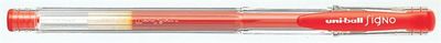 Gélové pero, 0,3 mm, s uzáverom, UNI "UM-100 Signo Micro", červené