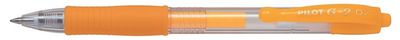 Gélové pero, 0,37 mm, stláčací mechanizmus, PILOT "G-2 Neon", oranžová