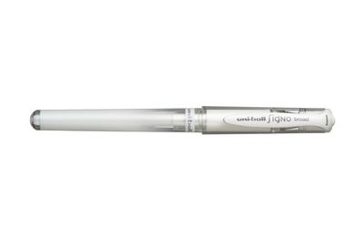 Gélové pero, 0,6 mm, s uzáverom, UNI, "UM-153 Signo Broad", biele