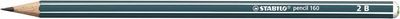Grafitová ceruzka, 2B, šesťhranná, neónové telo, STABILO "160", zelená