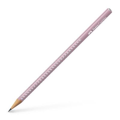 Grafitová ceruzka, B, trojhranná, FABER-CASTELL "Sparkle", perleťovo ružová