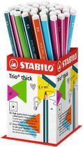 Grafitová ceruzka, displej, HB, trojuholníková, hrubá, STABILO "Trio thick"