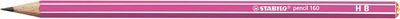 Grafitová ceruzka, HB, šesťhranná, neónové telo, STABILO "160", ružová
