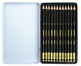 Grafitová ceruzka, sada, kovová škatuľa, trojhranná, KORES 