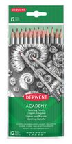 Grafitová ceruzka, sada, šesťhranná, DERWENT "Academy", 12 rôznych tuhostí