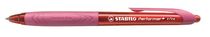 Guličkové pero, 0,38 mm, tlačidlový systém, červené telo, STABILO "Performer+", červené