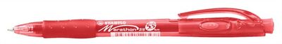 Guličkové pero, 0,4 mm, tlačidlový systém ovládania, STABILO "Marathon", červené
