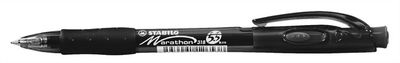Guličkové pero, 0,4 mm, tlačidlový systém ovládania, STABILO "Marathon", čierne