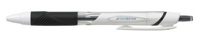 Guličkové pero, 0,5 mm, s tlačidlovým systémom ovládania, biele telo pera, UNI "SXN-155 Jetstream", čierne