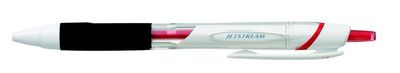 Guličkové pero, 0,5 mm, tlačidlový systém ovládania, biele telo pera, UNI "SXN-155 Jetstream", červené