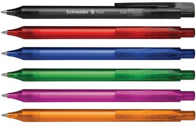 Guličkové pero, 0,5 mm, tlačidlový sytém ovládania, SCHNEIDER "Fave", mix farieb