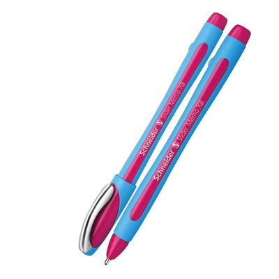 Guličkové pero, 0,7 mm, s uzáverom, SCHNEIDER "Slider Memo", ružové