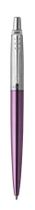 Guličkové pero, 0,7 mm, strieborný klip, fialové telo pera, PARKER, "Royal Jotter", modrá