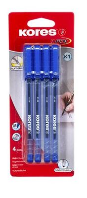 Guličkové pero, 1,0 mm, s uzáverom, KORES "K1-M", modré