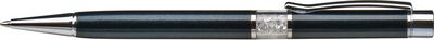 Guličkové pero, Crystals from SWAROVSKI®, čierne, s bielymi kryštálmi v strede tela, 14cm
