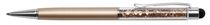 Guličkové pero, dotykové, Crystlas from SWAROVSKI®, s topazovými kryštálmi, 14 cm, ART CRYSTELLA, zlaté