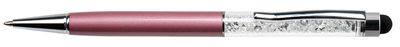 Guličkové pero, dotykové, s kryštálom SWAROVSKI, s bielymi kryštálmi, 14 cm, ART CRYSTELLA, svetlofialové