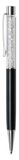 Guličkové pero, s kryštálom SWAROVSKI®,  s bielymi kryštálmi, 14 cm,  ART CRYSTELLA, čierne