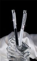 Guličkové pero, s kryštálom SWAROVSKI®, s bielymi kryštálmi, 14 cm, ART CRYSTELLA, krémovo biele