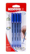 Guličkové pero, s uzáverom, trojuholníkový tvar, KORES, modré