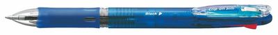 Guľôčkové pero, 0,24 mm, stláčací mechanizmus, 4 farby, ZEBRA "Clip-on Slim 4C", modrá