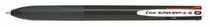 Guľôčkové pero, 0,27 mm, stláčací mechanizmus, 4-farebné, PILOT "Super Grip G", čierna