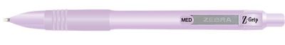 Guľôčkové pero, 0,27 mm, stláčací mechanizmus, fialové telo pera, ZEBRA "Z-Grip Pastel", modré