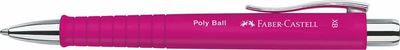 Guľôčkové pero, 0,5 mm, stláčací mechanizmus, FABER-CASTELL "Poly Ball", magenta