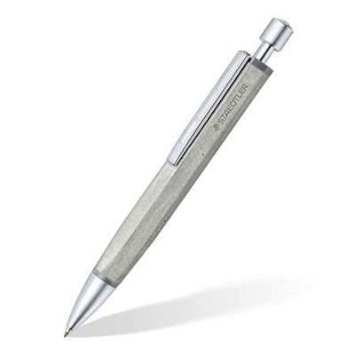 Guľôčkové pero, 0,5 mm, tlačídlový systém, šesťhranné, betónové telo pera, STAEDTLER "Concrete", šedá