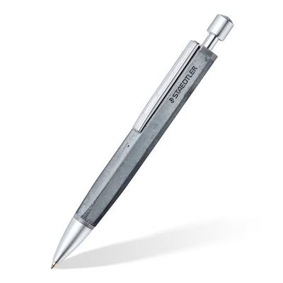 Guľôčkové pero, 0,5 mm, tlačidlový systém, šesťhranné, betónové telo pera, "STAEDTLER "Concrete", čierne