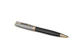 Guľôčkové pero, 1 mm, telo pera: kovová čierna, zlatý klip, PARKER 