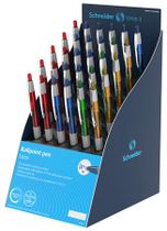 Guľôčkové pero, displej, 0,5 mm, s tlačidlovým systémom ovládania, SCHNEIDER "Loox", mix farieb