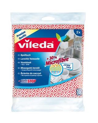 Handrička na umývanie riadu, +30 % mikrovlákna, 2 ks, VILEDA