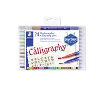 Kaligrafický popisovač, sada, 2,0/3,5 mm, obojstranný, STAEDTLER "Calligraph Duo", 24 farieb