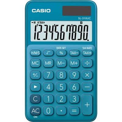 Kalkulačka, stolová, 10 miestny displej, CASIO "SL 310" modrá