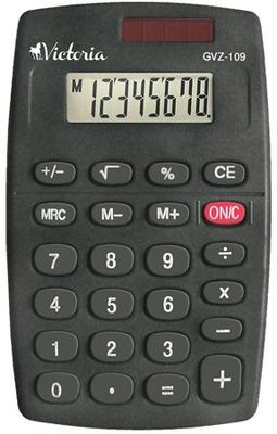 Kalkulačka, vrecková, 8 miestny displej, VICTORIA "GVZ-109"