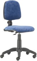 Kancelárska stolička, čalúnená, čierny podstavec, "Bora", modrá