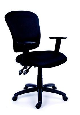 Kancelárska stolička, čierne čalúnenie, čierny podstavec, MaYAH "Active"