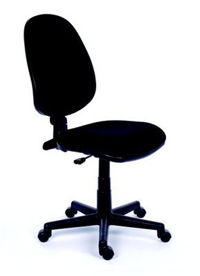 Kancelárska stolička, čierne čalúnenie, čierny podstavec, MaYAH "Happy"
