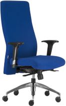 Kancelárska stolička, kovový podstavec, vysoké operadlo, nastaviteľná hĺbka sedadla, "BOSTON", modrá