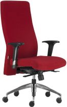 Kancelárska stolička, kovový podstavec, vysoké operadlo, nastaviteľná hĺbka sedadla, "BOSTON", červená