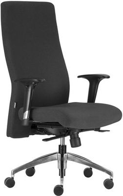 Kancelárska stolička, kovový podstavec, vysoké operadlo, nastaviteľná hĺbka sedadla, "BOSTON", sivá