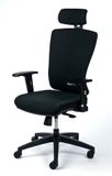 Kancelárska stolička, nastaviteľné opierky rúk, čierny poťah, čierny podstavec, MAYAH 