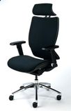 Kancelárska stolička, nastaviteľné opierky rúk, čierny poťah, sieťované operadlo, čierny podstavec, MAYAH 