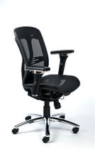 Kancelárska stolička, nastaviteľné opierky rúk, sieťované sedadlo, hliníkový podstavec, MAYAH "Flow"