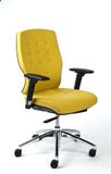 Kancelárska stolička, nastaviteľné opierky rúk, žltý poťah, hliníkový podstavec, MAYAH 