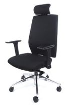 Kancelárska stolička, s nastaviteľnými opierkami rúk, exkluzívne čierne čalúnenie,  MAYAH "Air"