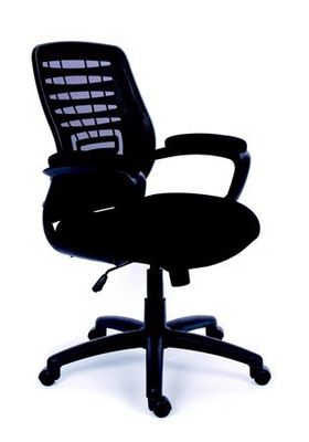 Kancelárska stolička, s opierkami, čierne čalúnenie, sieťové operadlo, čierny podstavec, MaYAH "Smart"