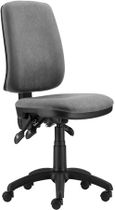Kancelárska stolička, textilné čalúnenie, čierny podstavec, "1640 ASYN", sivá