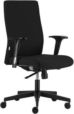 Kancelárska stolička, textilné čalúnenie, čierny podstavec, "BOSTON Standard", čierna